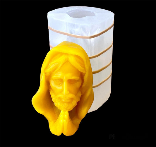3.6” silicone praying Jesus mold - 3D candle soap resin mold