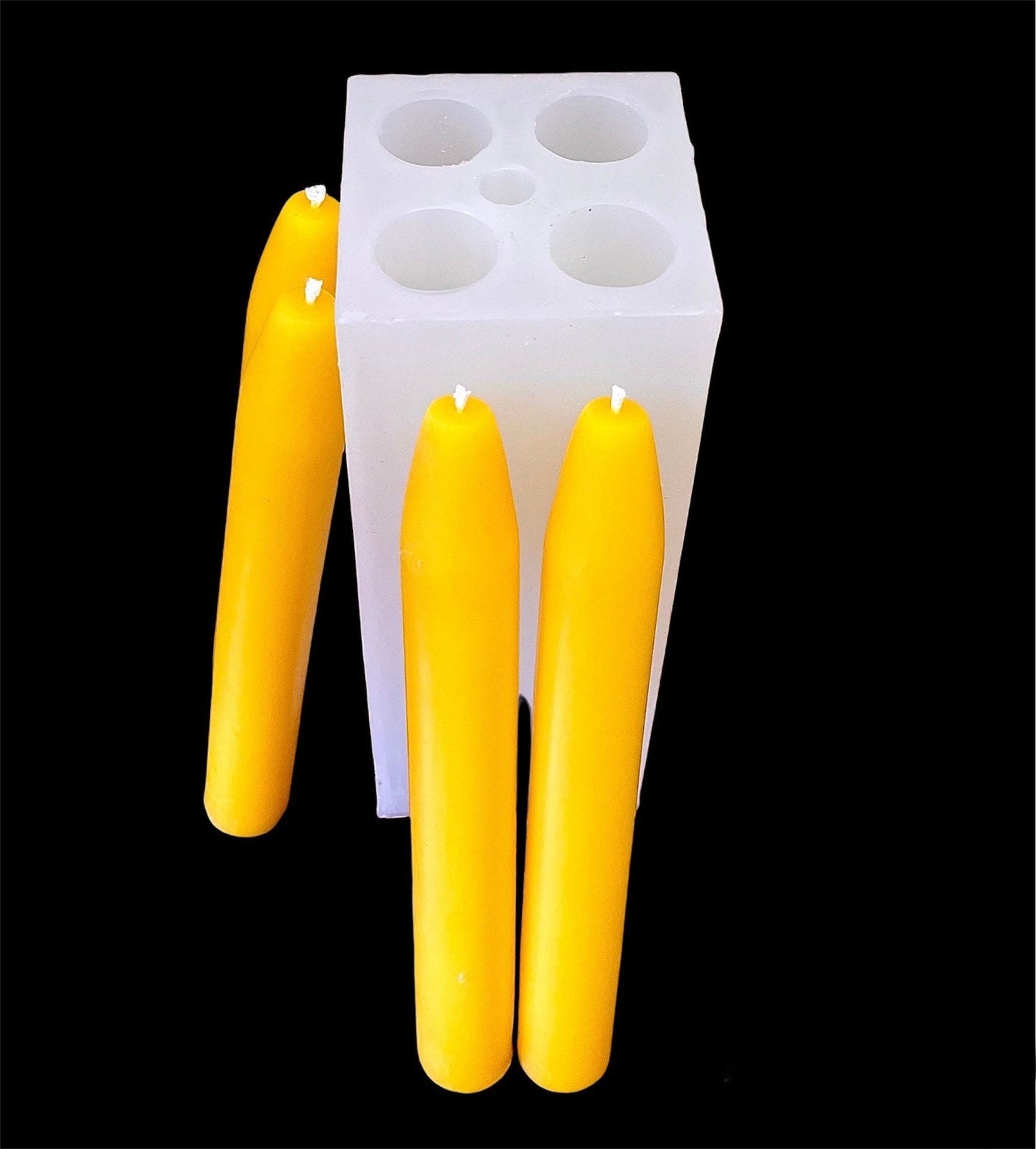 7” Silicone taper candle mold - 4 cavities - church candle mold - dinner taper mold - homemade