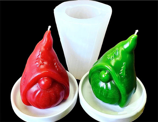 4” Silicone gnome Mold - 3D candle soap resin mold - Christmas holiday candle mold - food grade