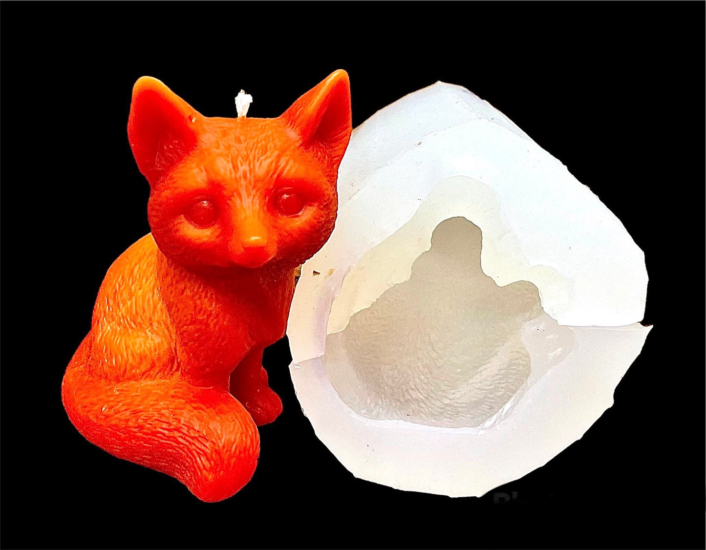 3.75” 3D Silicone fox mold - candle soap resin Mold - food grade - homemade