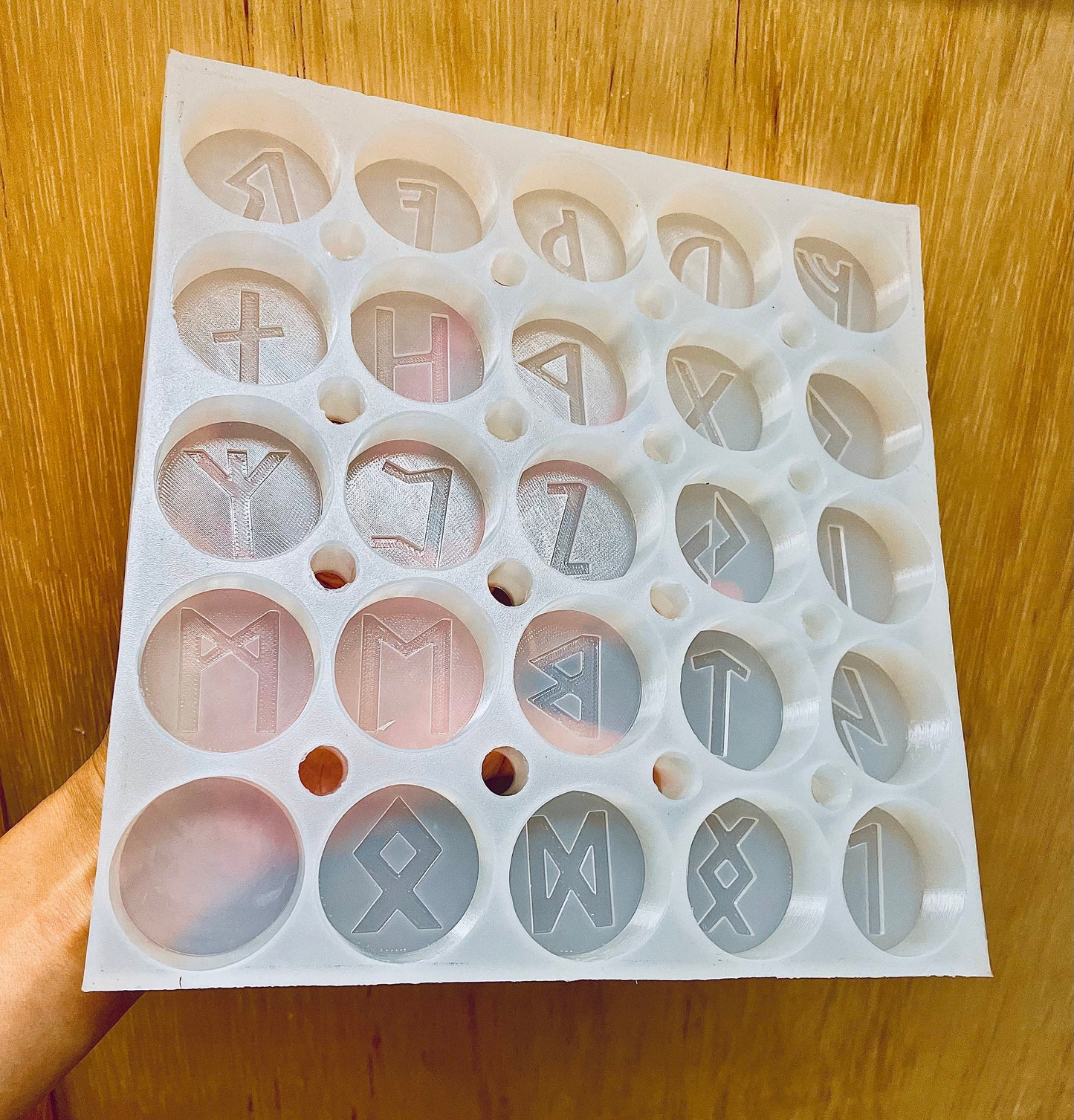 Viking runes Silicone tea light candle mold - wax melt lotion bar soap resin jewelry mold - chocolate jello mold - food grade