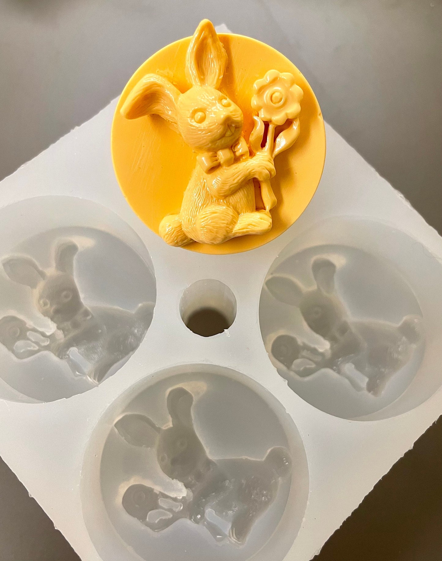 Silicone rabbit Tealight candle Mold - bunny mold - wax melt lotion bar soap mold - resin mold - bunny chocolate mold - food grade