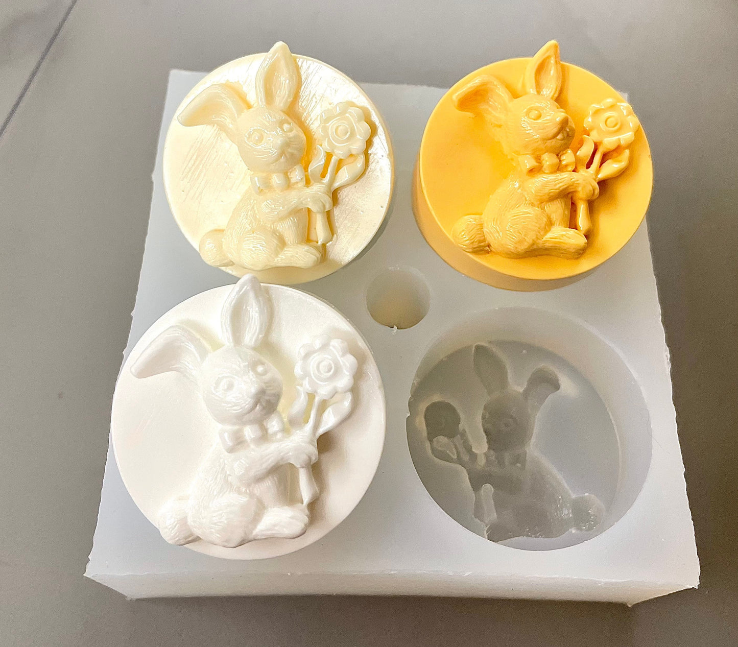 Silicone rabbit Tealight candle Mold - bunny mold - wax melt lotion bar soap mold - resin mold - bunny chocolate mold - food grade