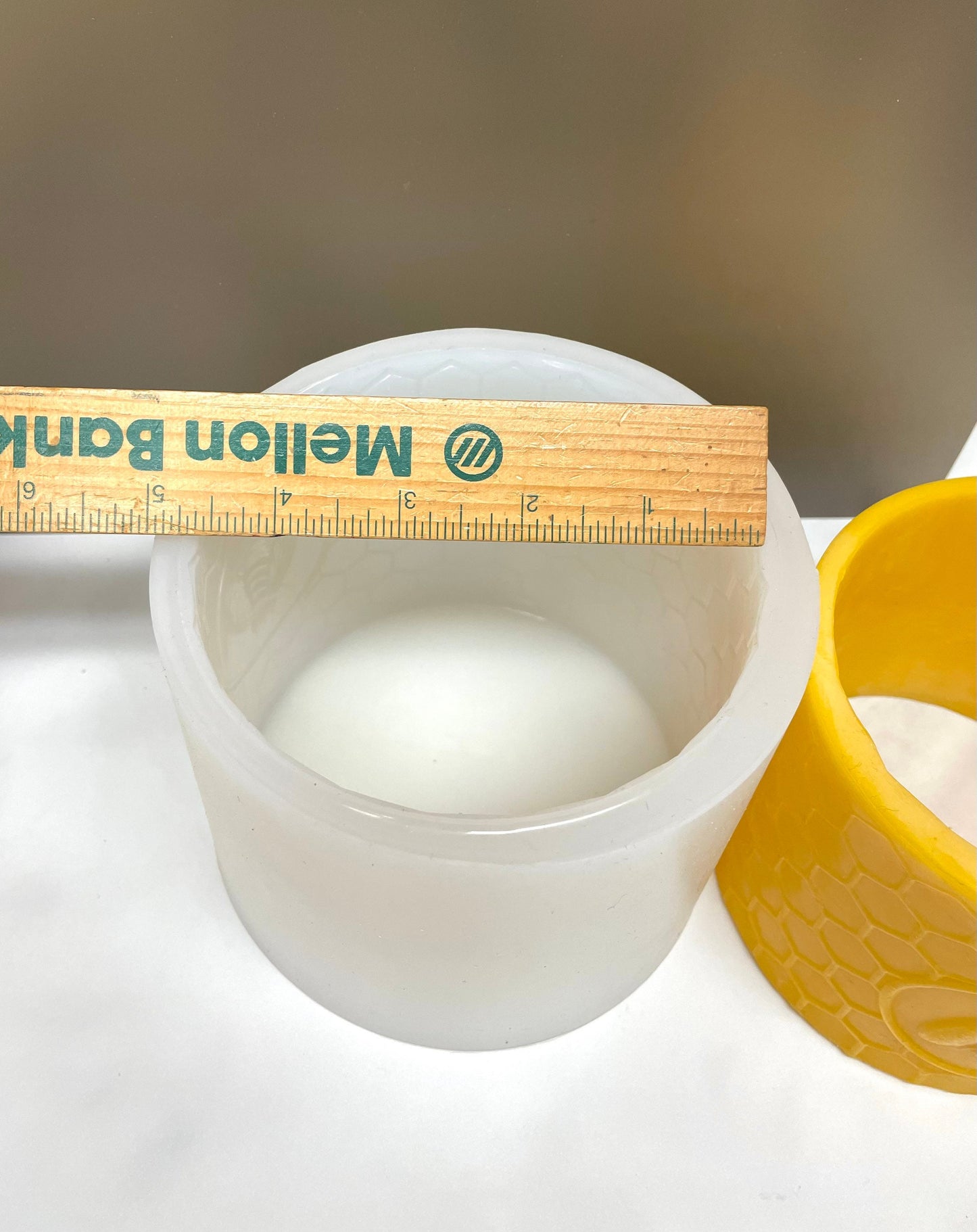 silicone honeycomb honeybee pillar mold - round cylinder mold - candle soap resin concrete mold - homemade - 4”x4.5”
