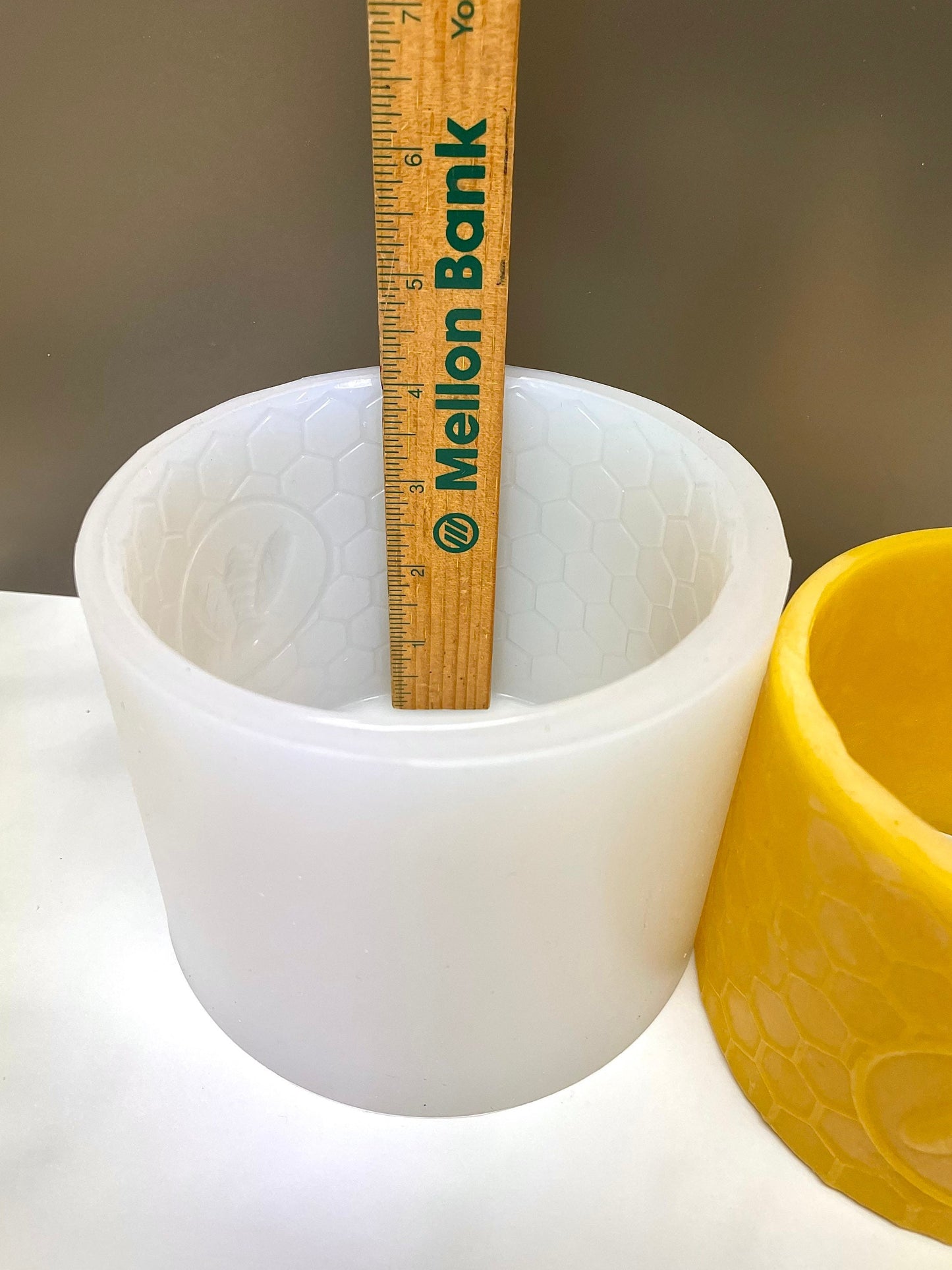 silicone honeycomb honeybee pillar mold - round cylinder mold - candle soap resin concrete mold - homemade - 4”x4.5”