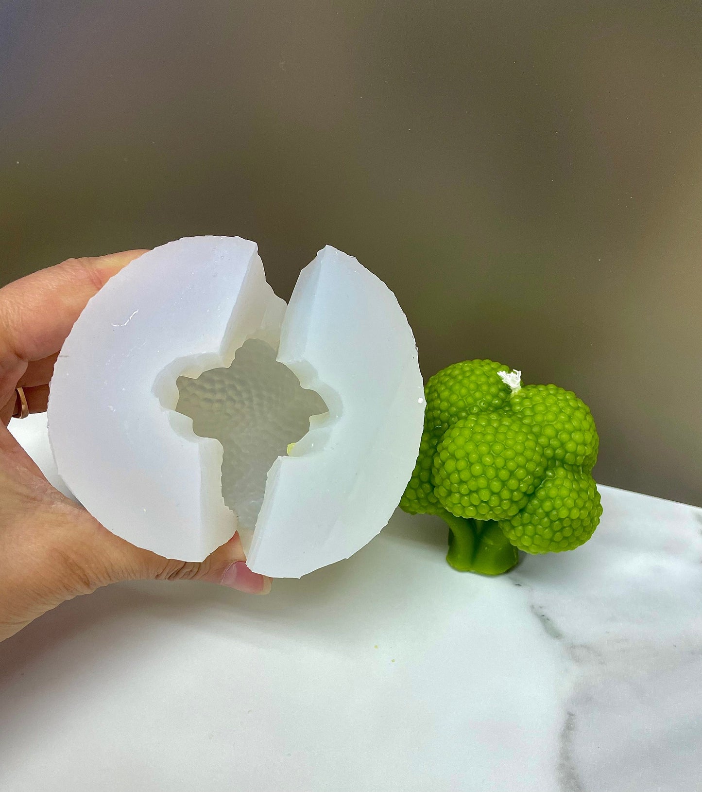 3D Silicone broccoli candle soap resin Mold - cauliflower mold - lotion bar mold - pillar candle mold - farm vegetable mold