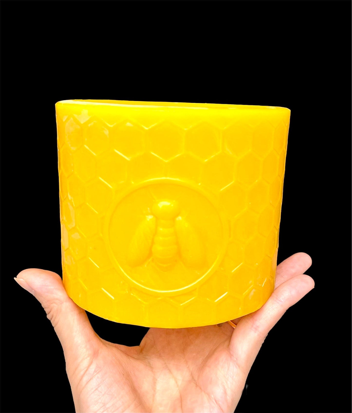 silicone honeycomb honeybee pillar mold - round cylinder mold - candle soap resin concrete mold - homemade - 4”x4.5”