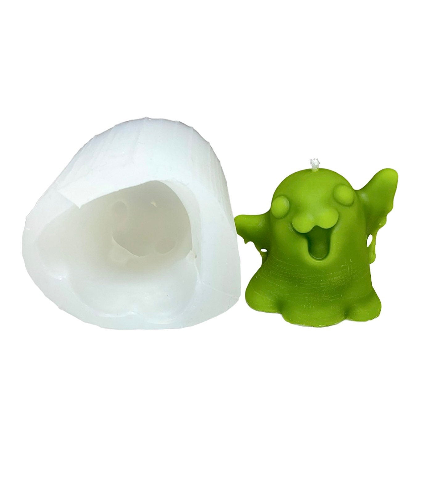 2” Small cute 3D Silicone ghost Mold - Halloween candle soap resin mold - homemade pillar candle mold - food grade quality mold