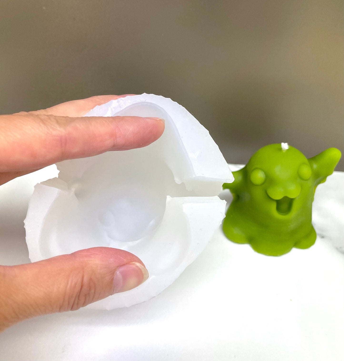 2” Small cute 3D Silicone ghost Mold - Halloween candle soap resin mold - homemade pillar candle mold - food grade quality mold