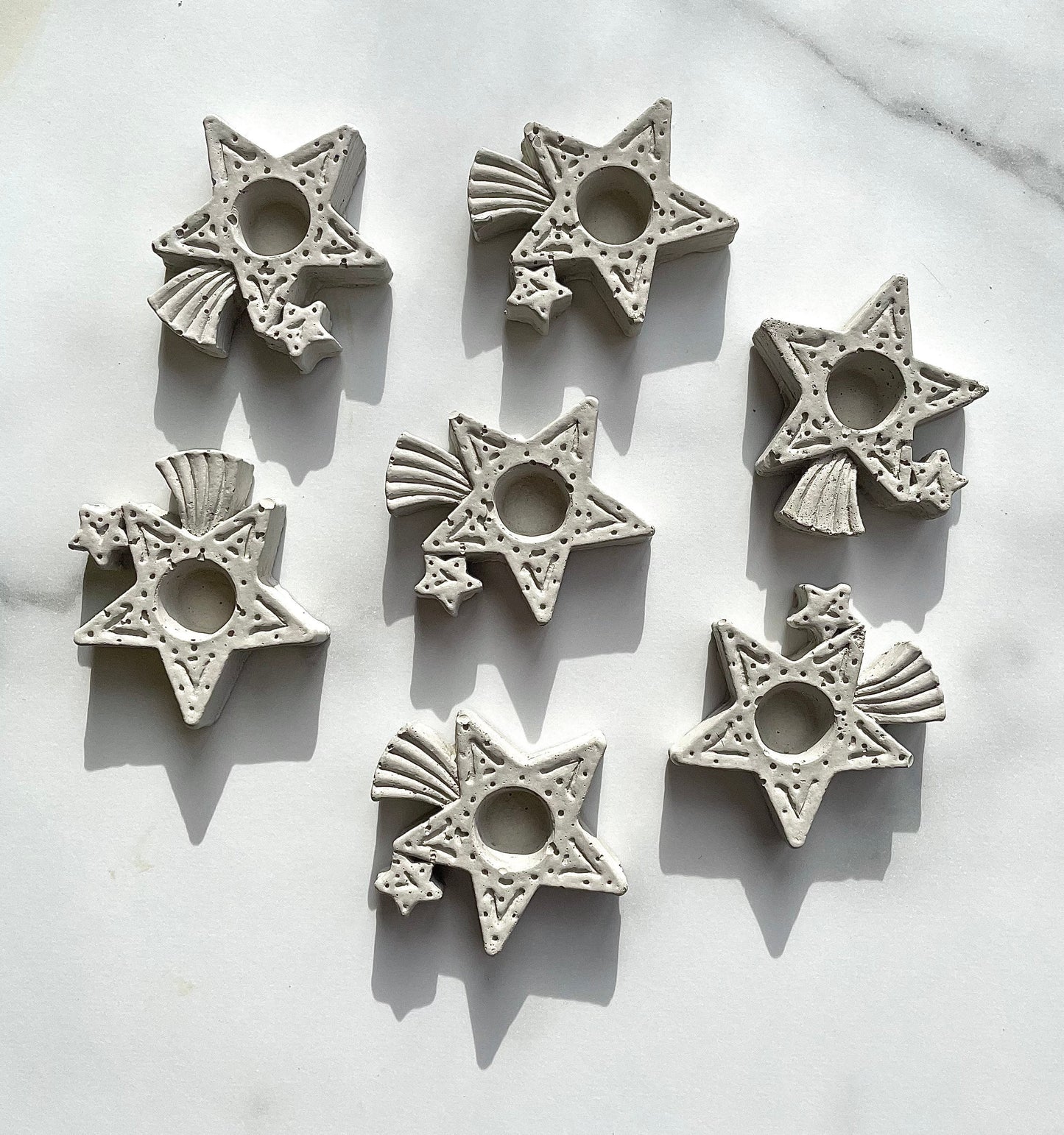 2 chime candle holders - handmade concrete taper holder - 0.5” - handmade