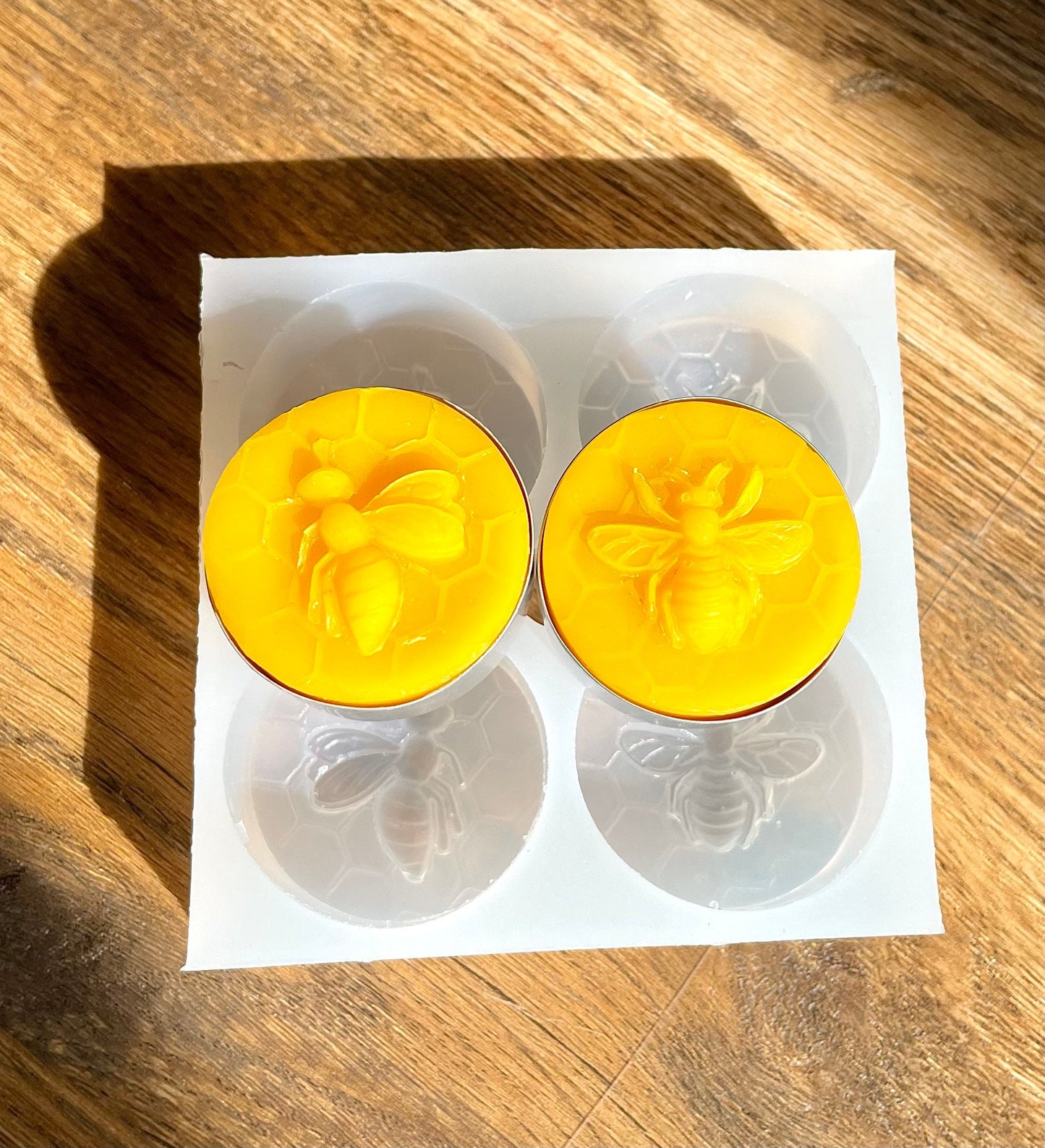 Silicone honey bee honeycomb Tealight candle Mold - tea light mold - wax melt lotion bar guest soap chocolate mold - food grade