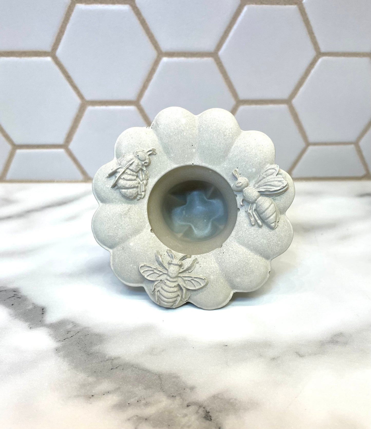 Silicone honeybee taper candle holder Mold - concrete mold