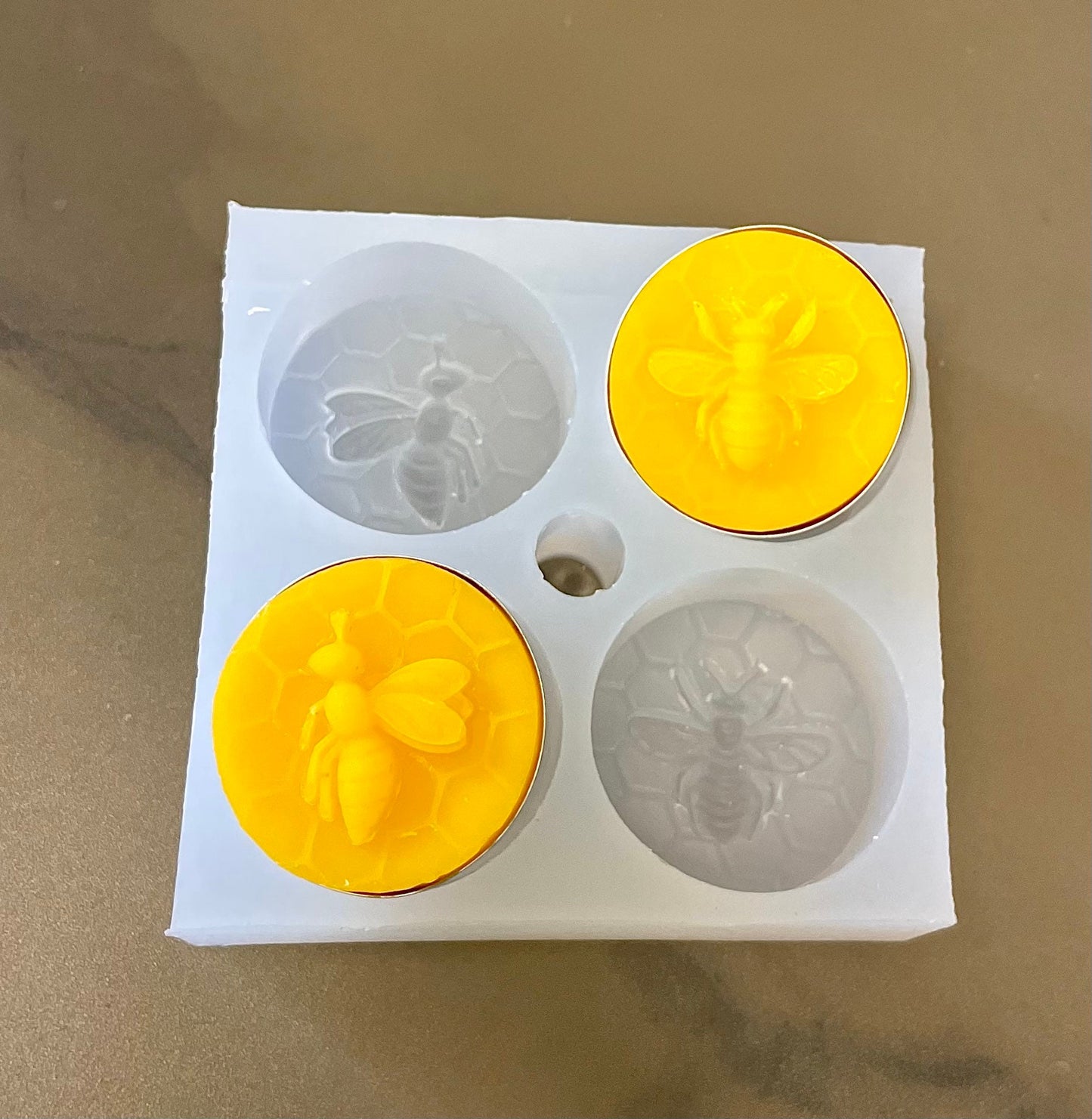 Silicone honey bee honeycomb Tealight candle Mold - tea light mold - wax melt lotion bar guest soap chocolate mold - food grade