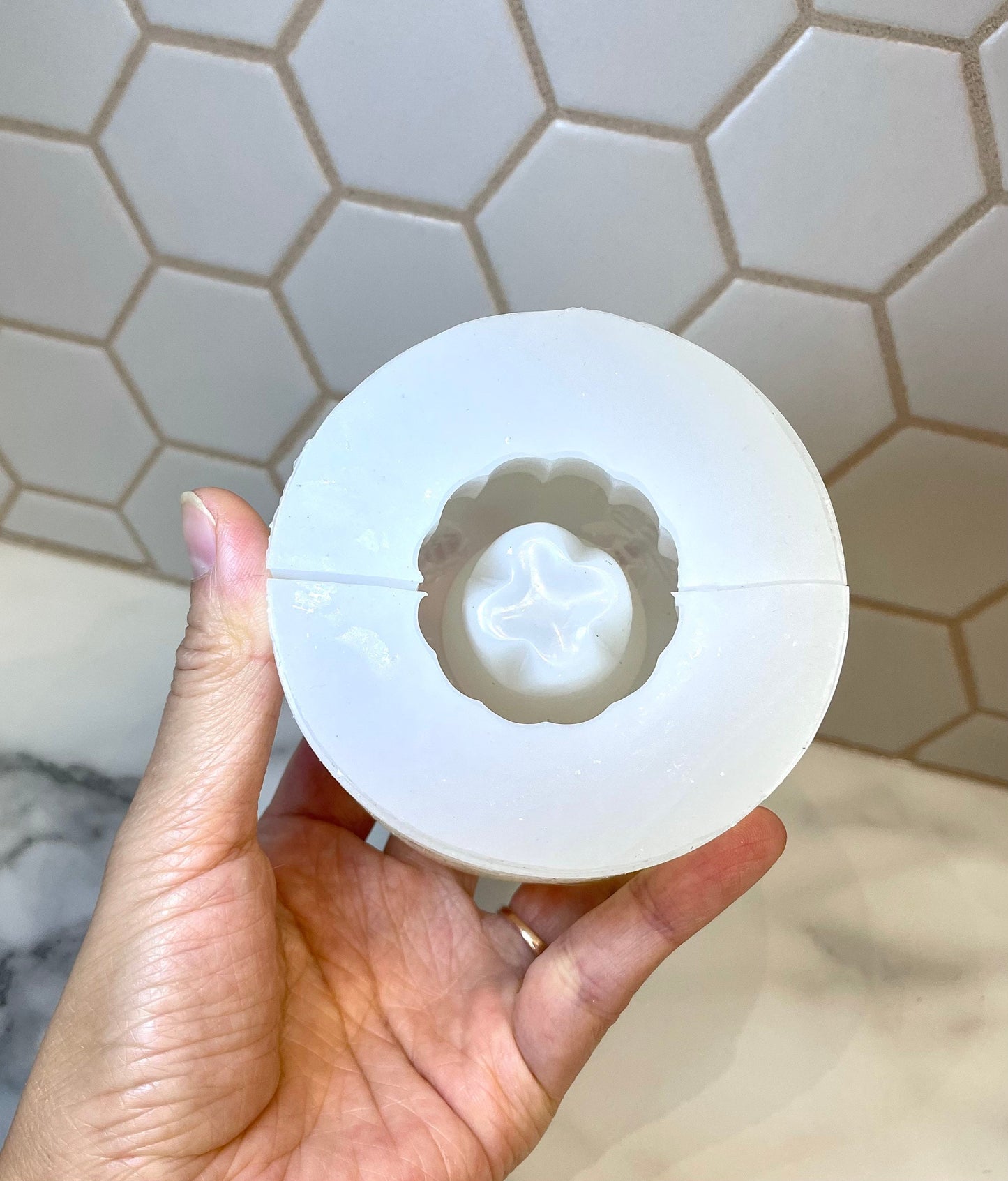 Silicone honeybee taper candle holder Mold - concrete mold