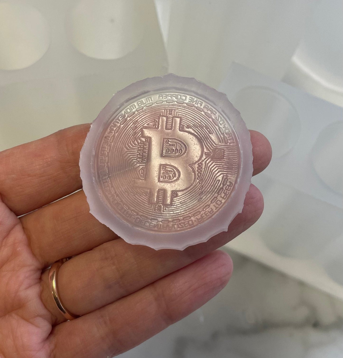silicone Mold - bitcoin mold - single cavity mold - bitcoin - silicone resin mold - homemade mold