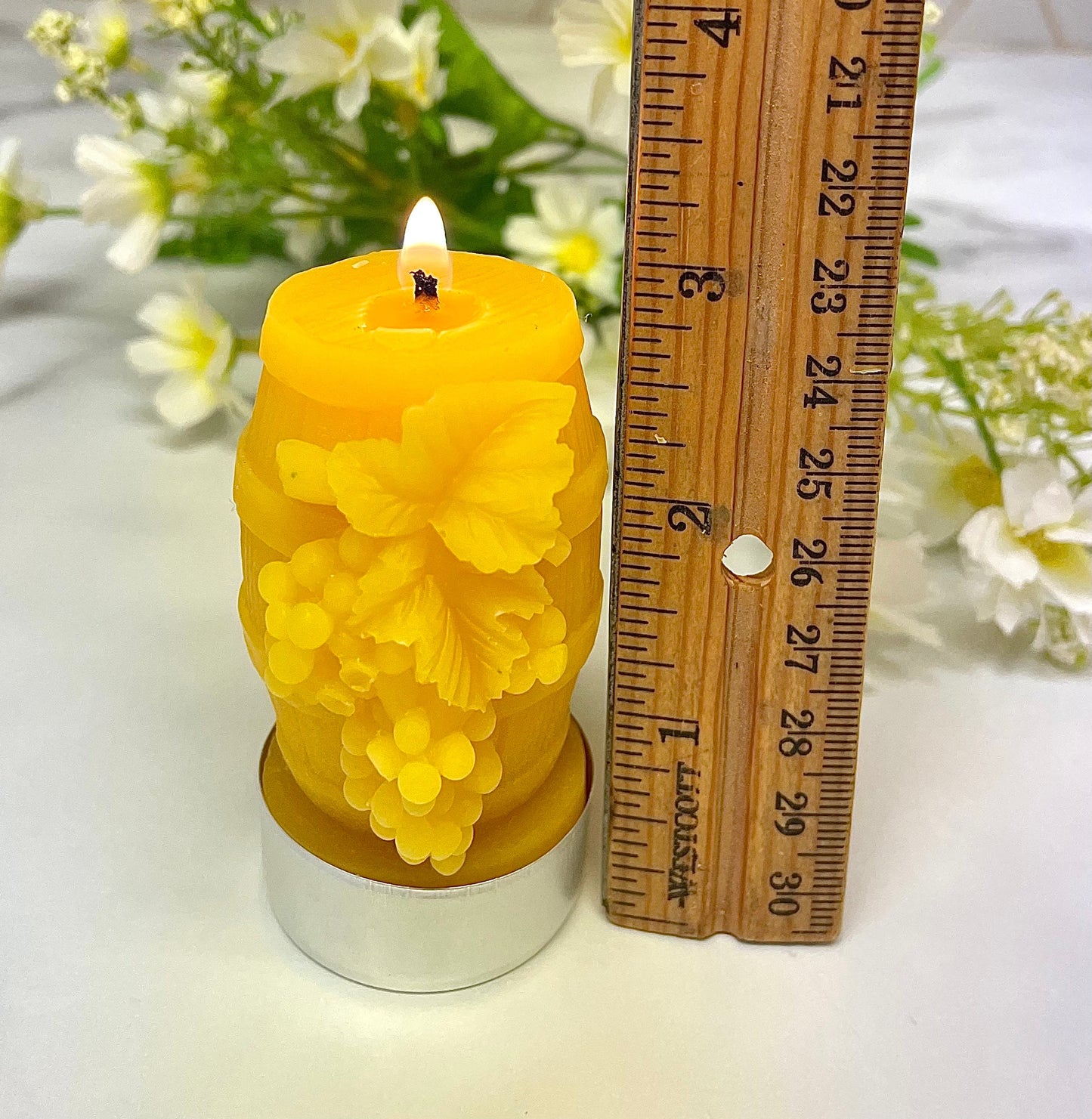 Silicone pillar tealight candle mold - grapes on wine barrel - wine tasting event