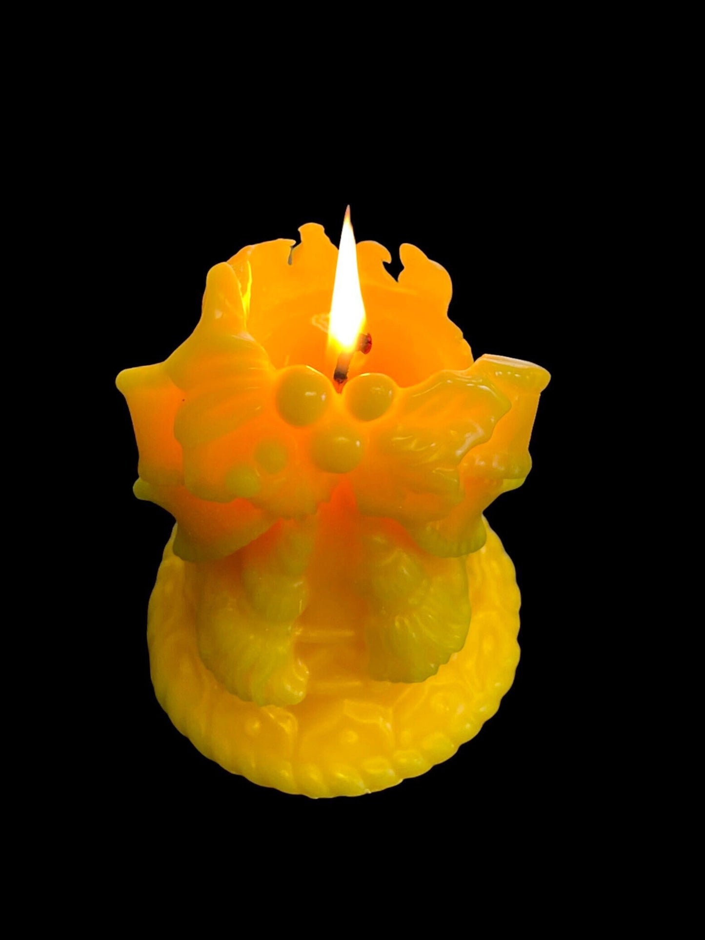 pure beeswax Christmas bell candle - holiday candle gift - artisan candle - candle gift