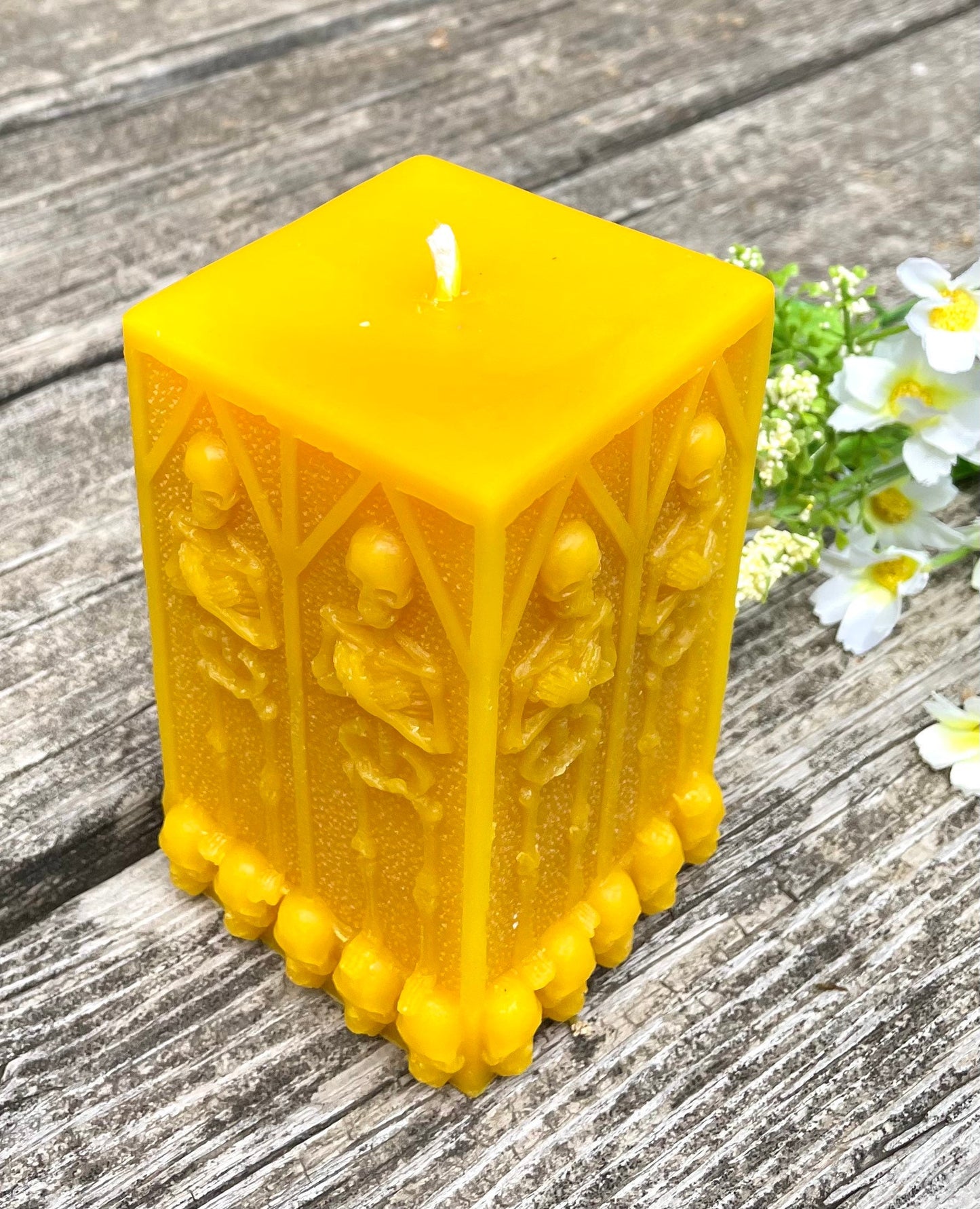 4.75” Silicone skull pillar Mold - skull candle soap resin mold - halloween candle mold - Wicca mold