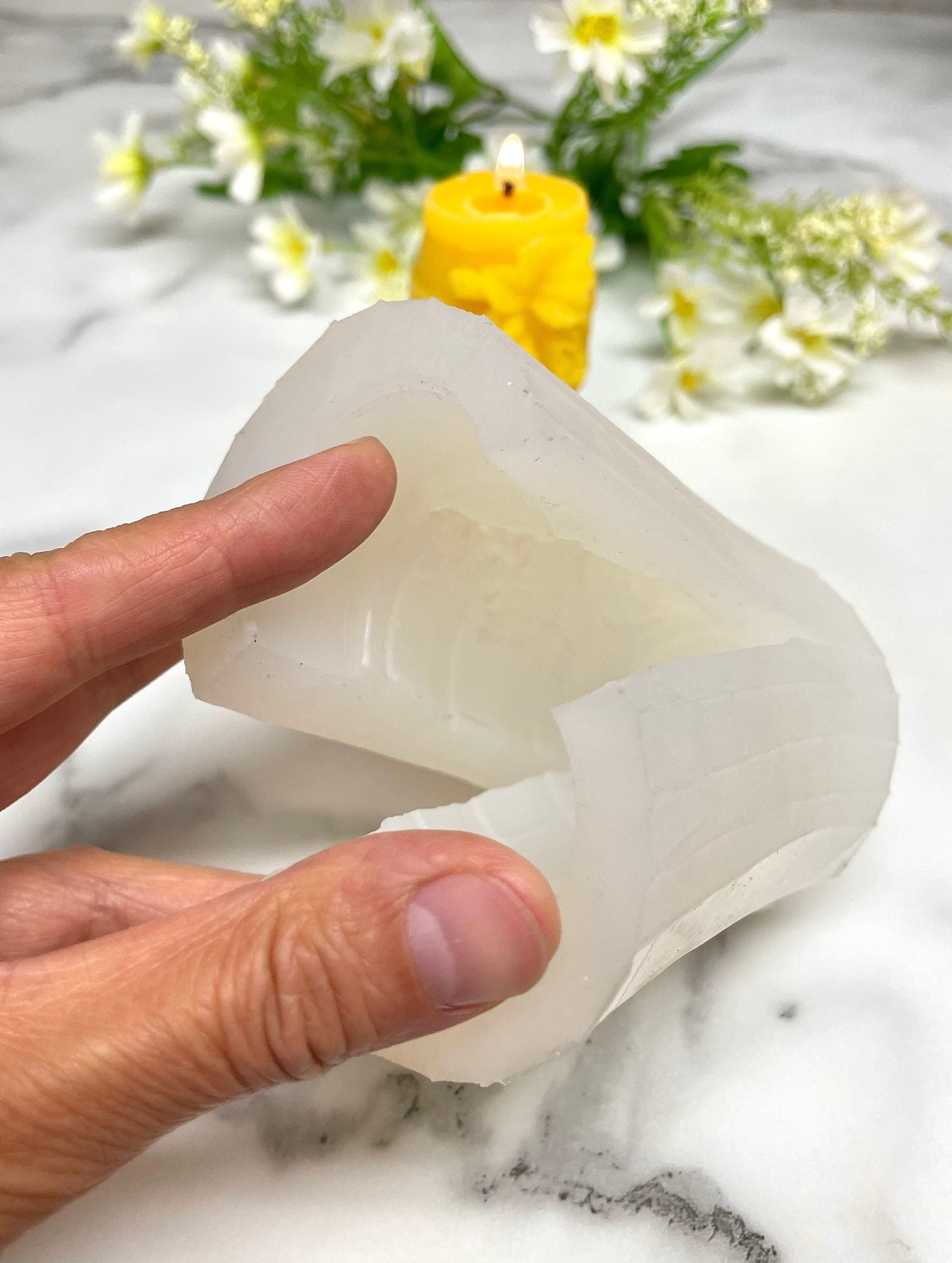 Silicone pillar tealight candle mold - grapes on wine barrel - wine tasting event