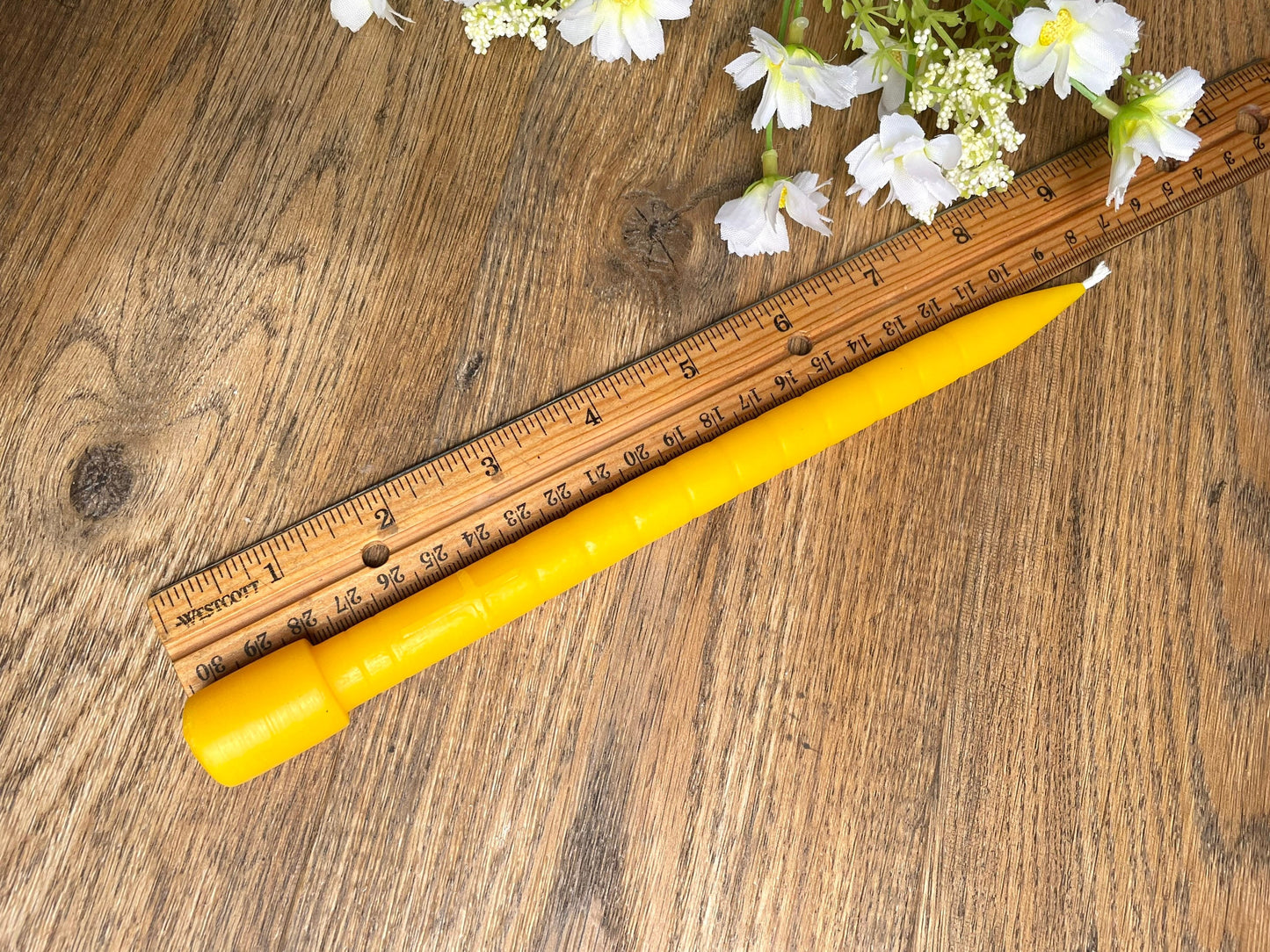 8.75” single cavity Silicone taper candle mold - taper with cross - Christian church taper mold - altar candle