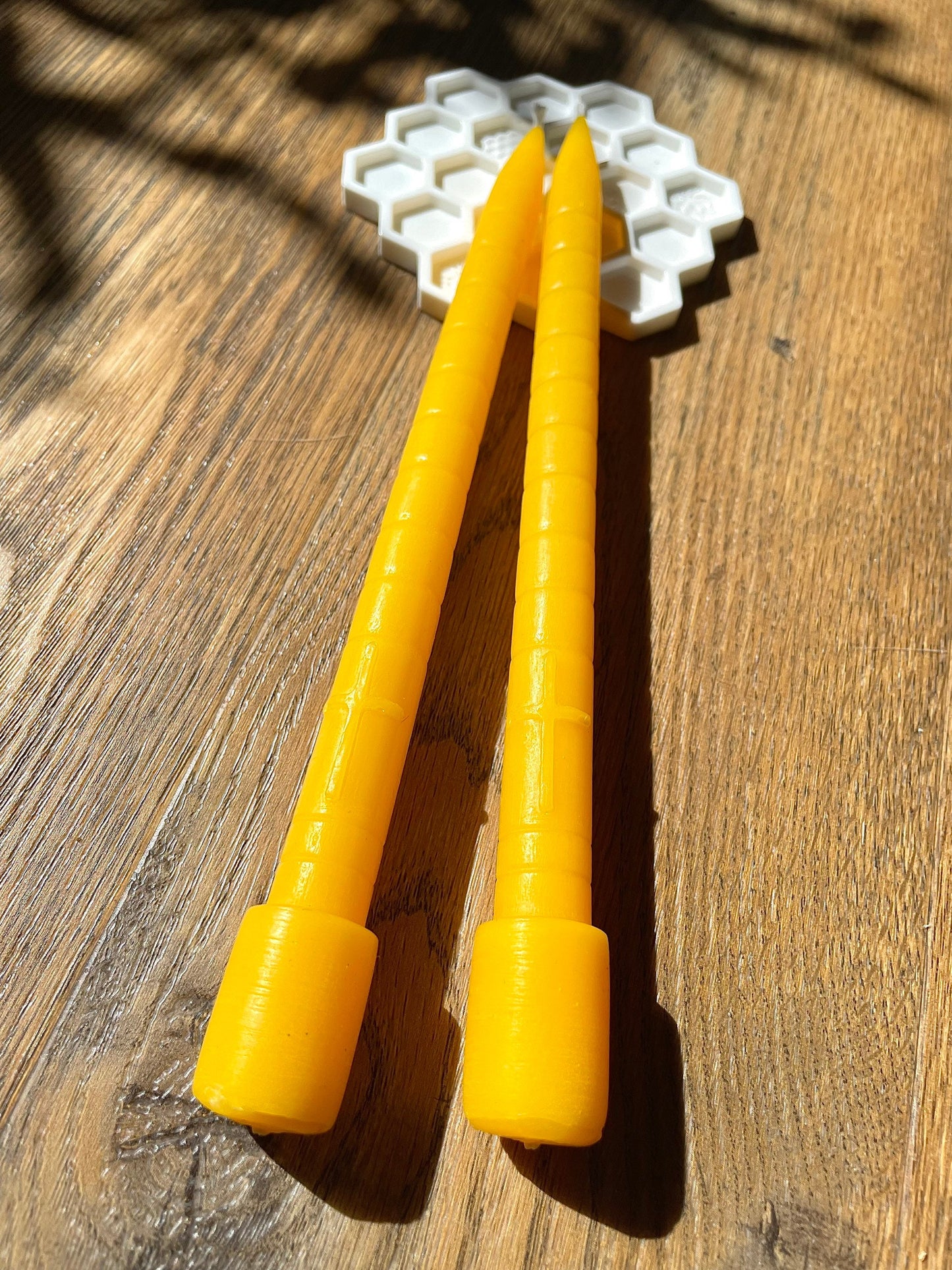 8.75” multicavity Silicone taper candle mold - taper with cross - Christian church taper mold - altar candle