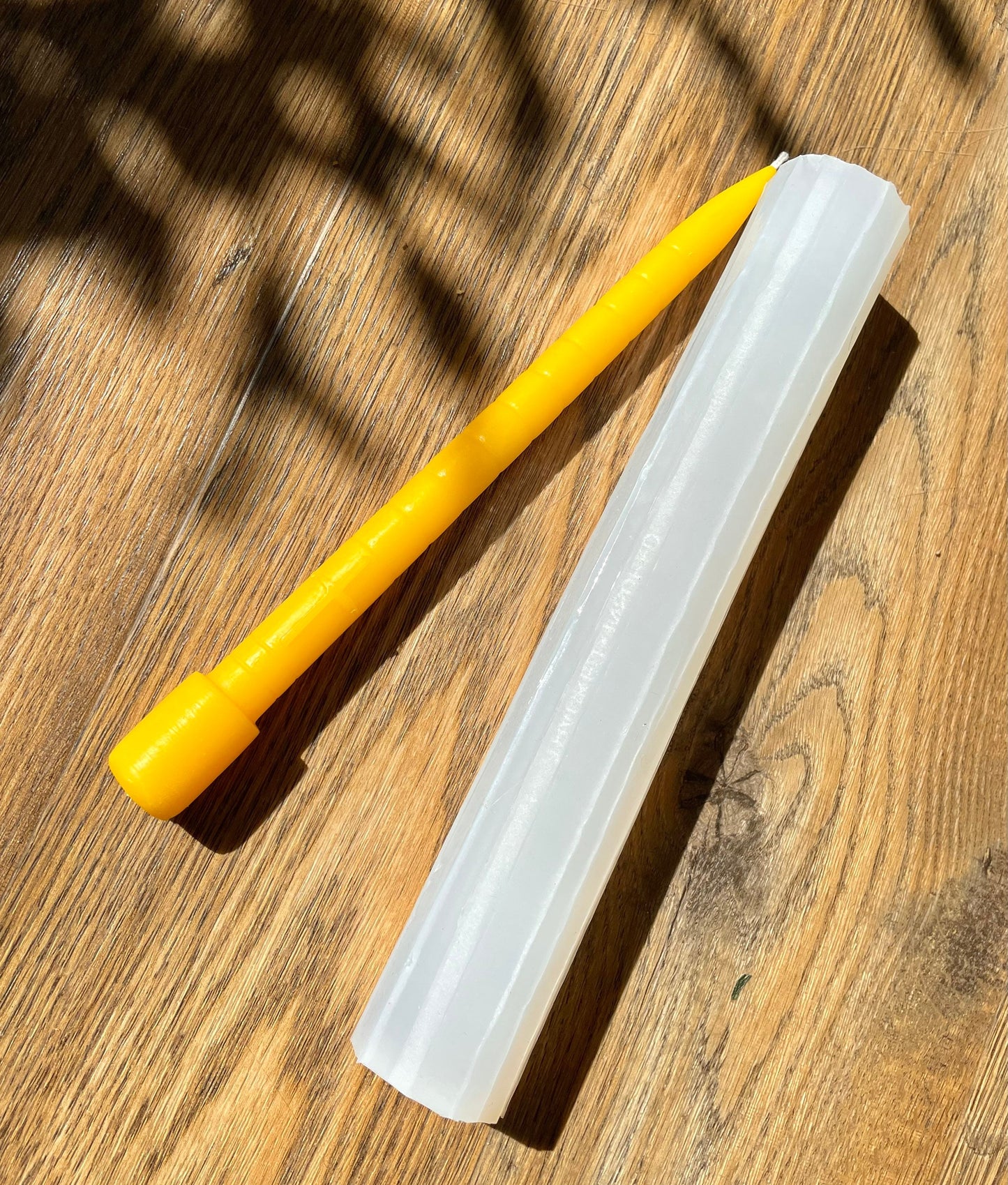 8.75” single cavity Silicone taper candle mold - taper with cross - Christian church taper mold - altar candle