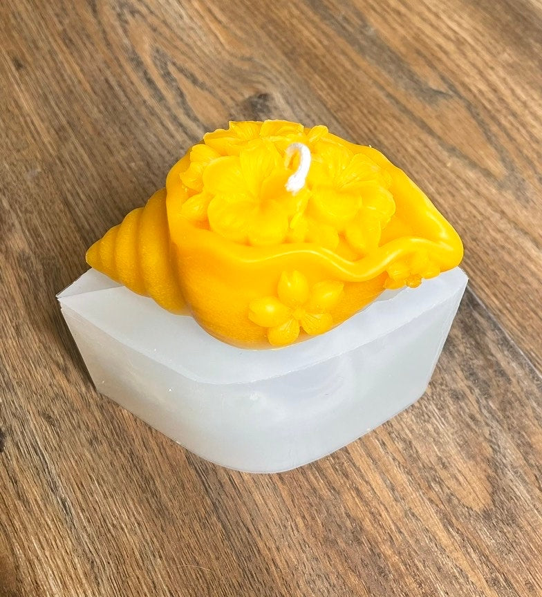 3D Silicone shell mold - shell candle soap mold - beach themed candle mold - resin chocolate mold