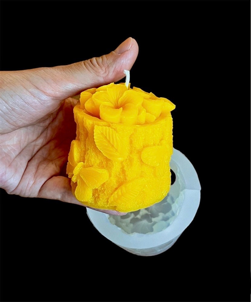 Silicone tree trunk candle soap mold - fairy garden flower mold - butterfly mold - resin mold