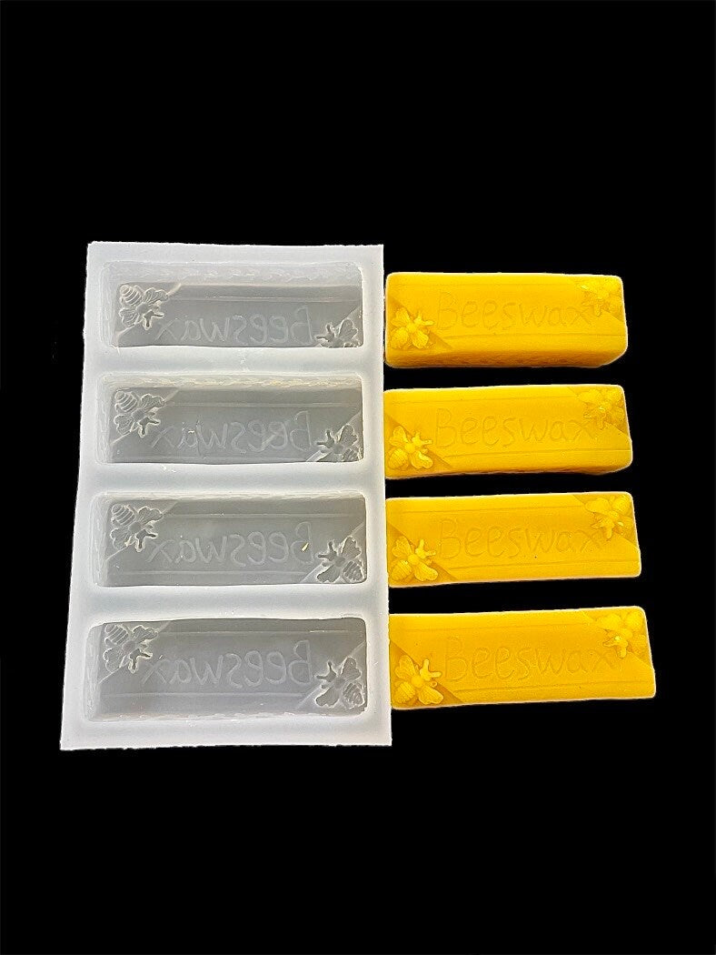 Silicone beeswax bar Mold - 1 oz bee bar mold - honeybee bar mold - Food grade - homemade - handmade mould