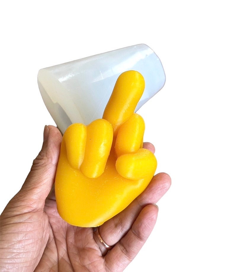 4” 3D Silicone middle finger candle Soap Mold - resin mold