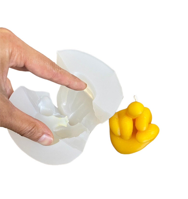 4” 3D Silicone middle finger candle Soap Mold - resin mold
