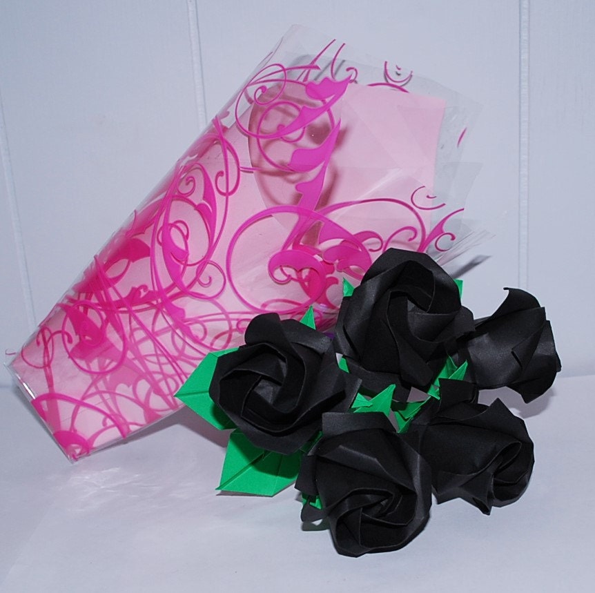 origami Roses - Rose bouquet - paper flowers - origami flowers - anniversary flower bouquet - Wedding Decor - Valentine roses