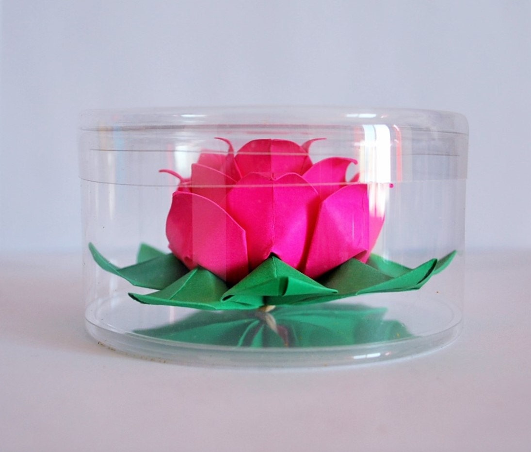 lotus - origami lotus - water lily - paper flower - paper lotus - flower ornament - wedding flowers - party decor - bridal baby shower gift