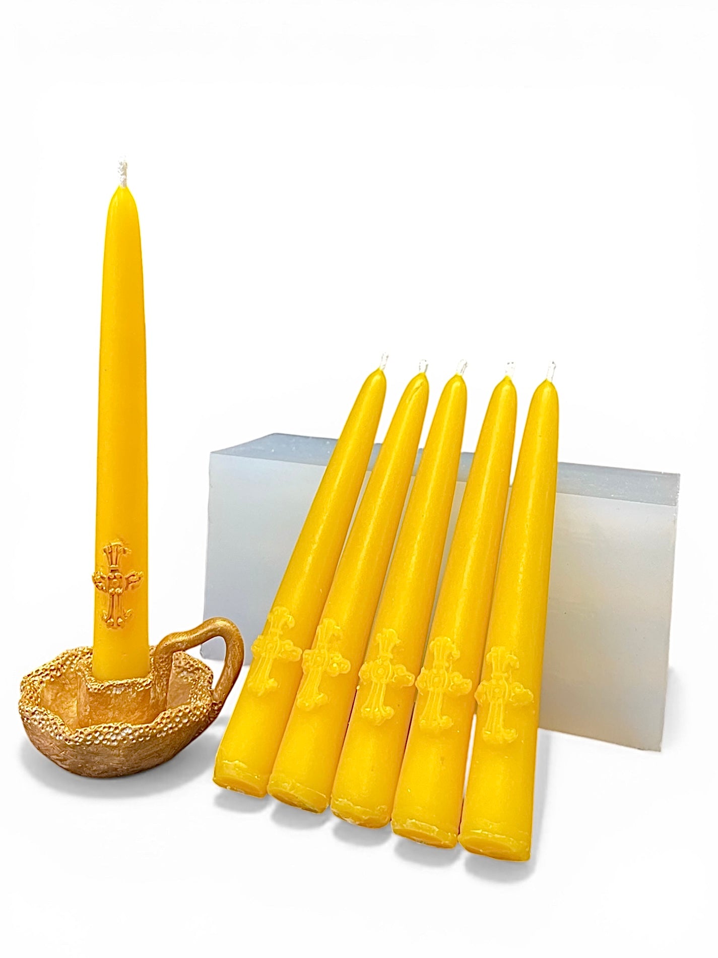 Small taper mold - Chime candle with cross