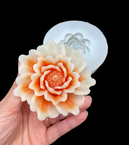 3D floating flower candle mold - flower soap resin mold - 3 1/4”
