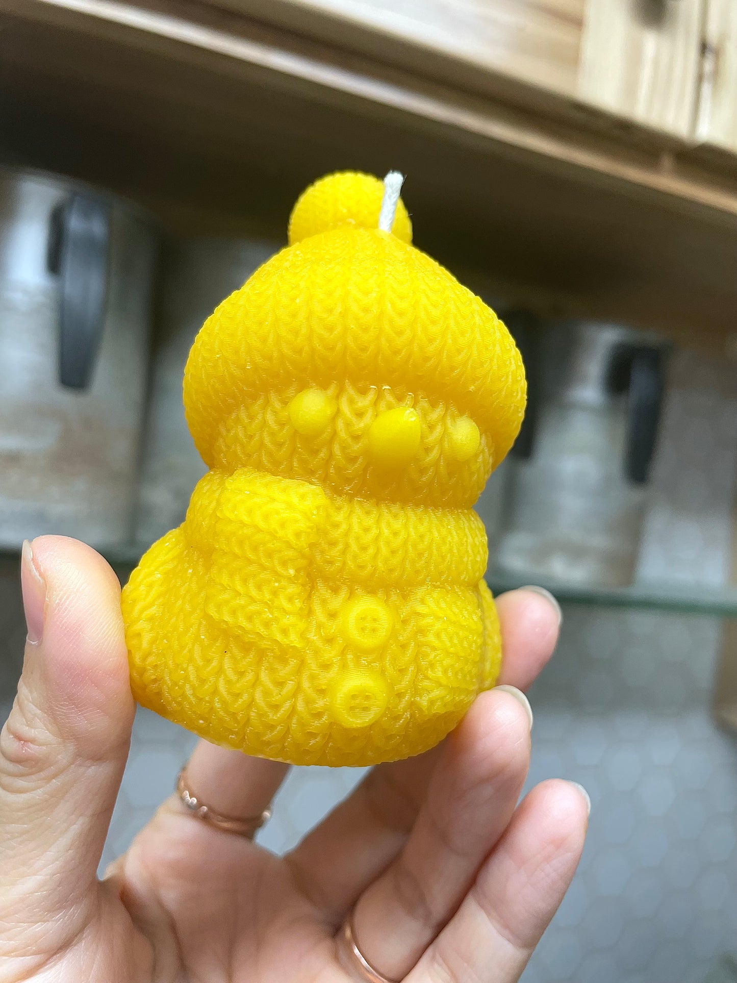 3D crochet snowman mold - holiday Christmas candle or soap mold - stocking stuffer mold