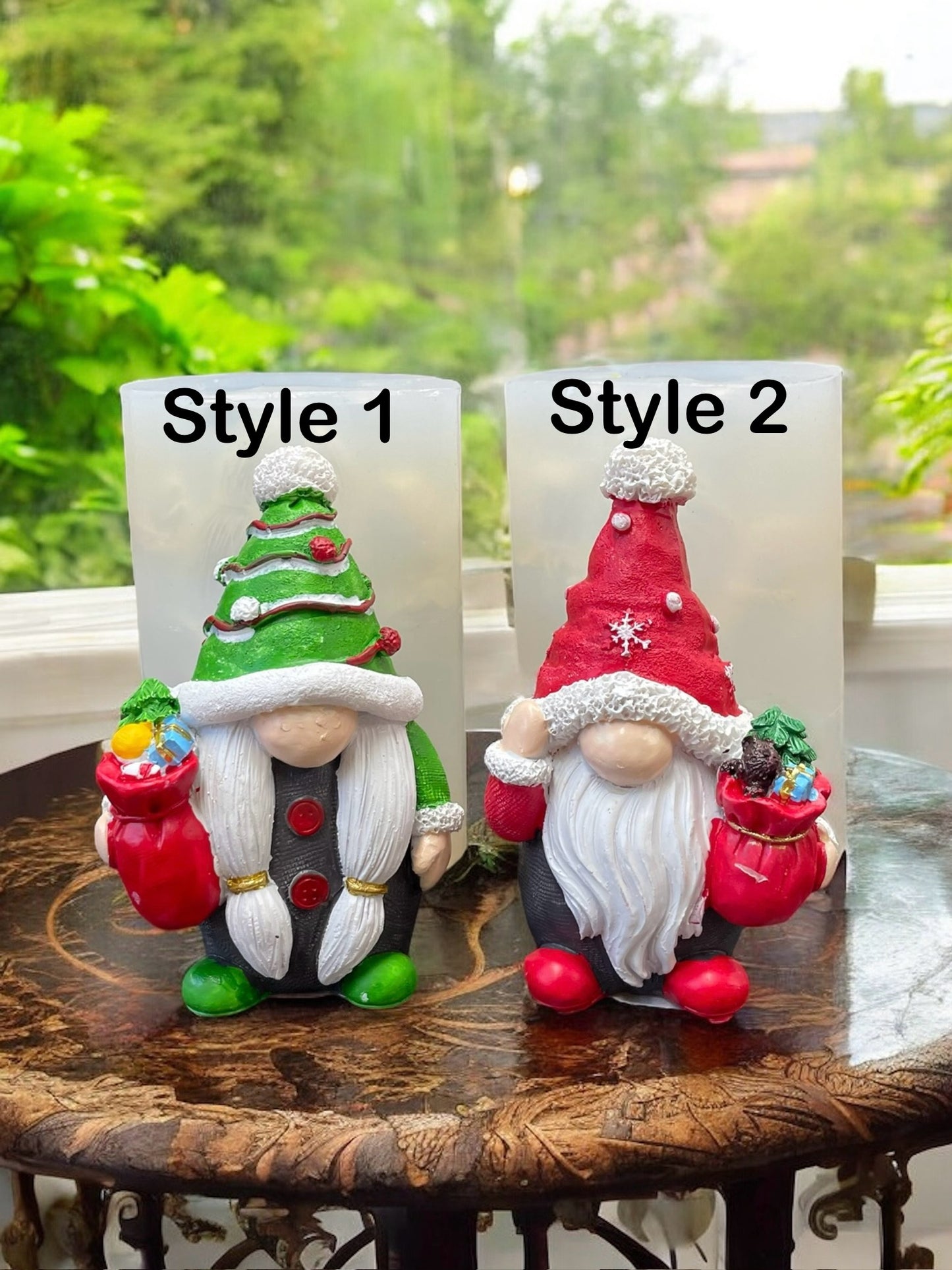 3.5” cute Christmas gnome mold for candle soap resin