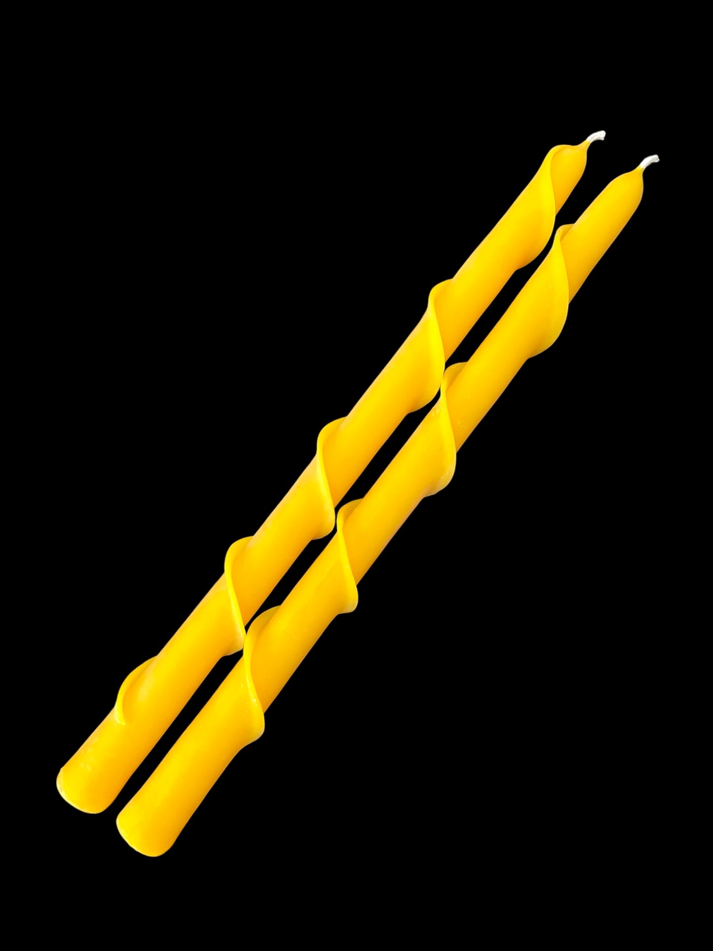 12” pure beeswax spiral taper candles ( set of 2)