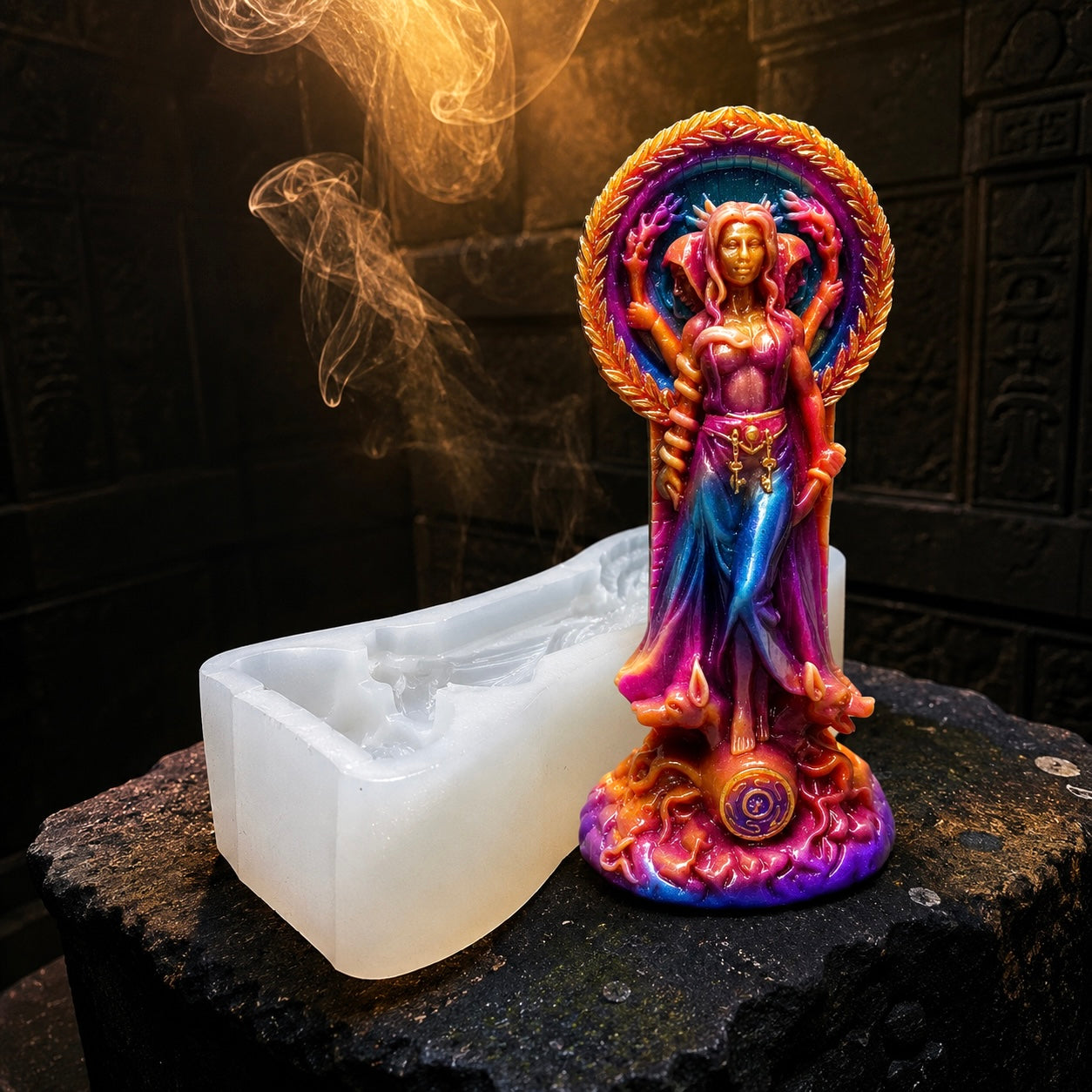Silicone mystic oracle triple goddess mold