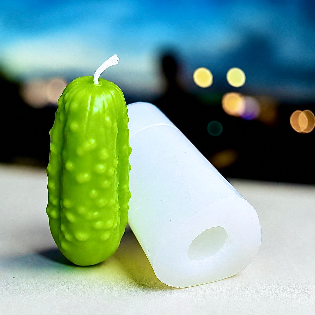 Realistic 3D silicone cucumber mold for candle soap resin