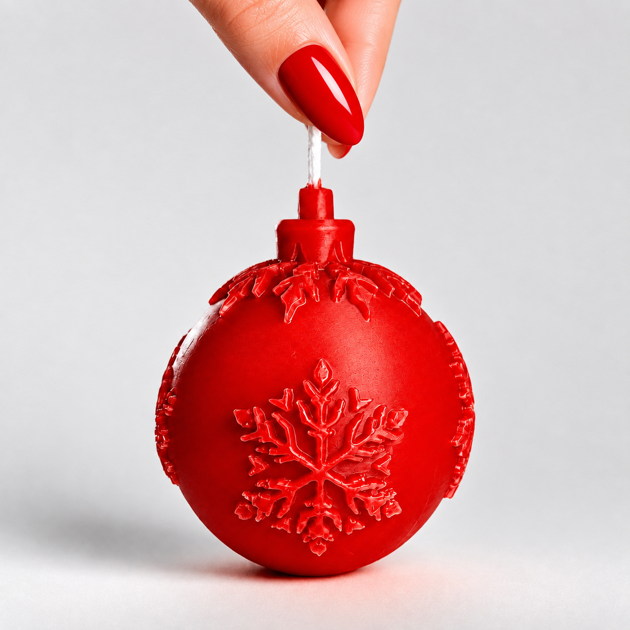 Pure beeswax snowflake ornament candle 3”