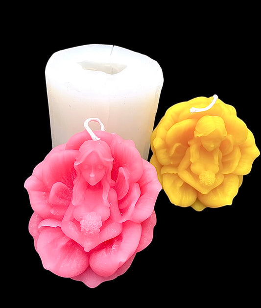 3D flower queen mold for soap candle resin - 3 1/4”