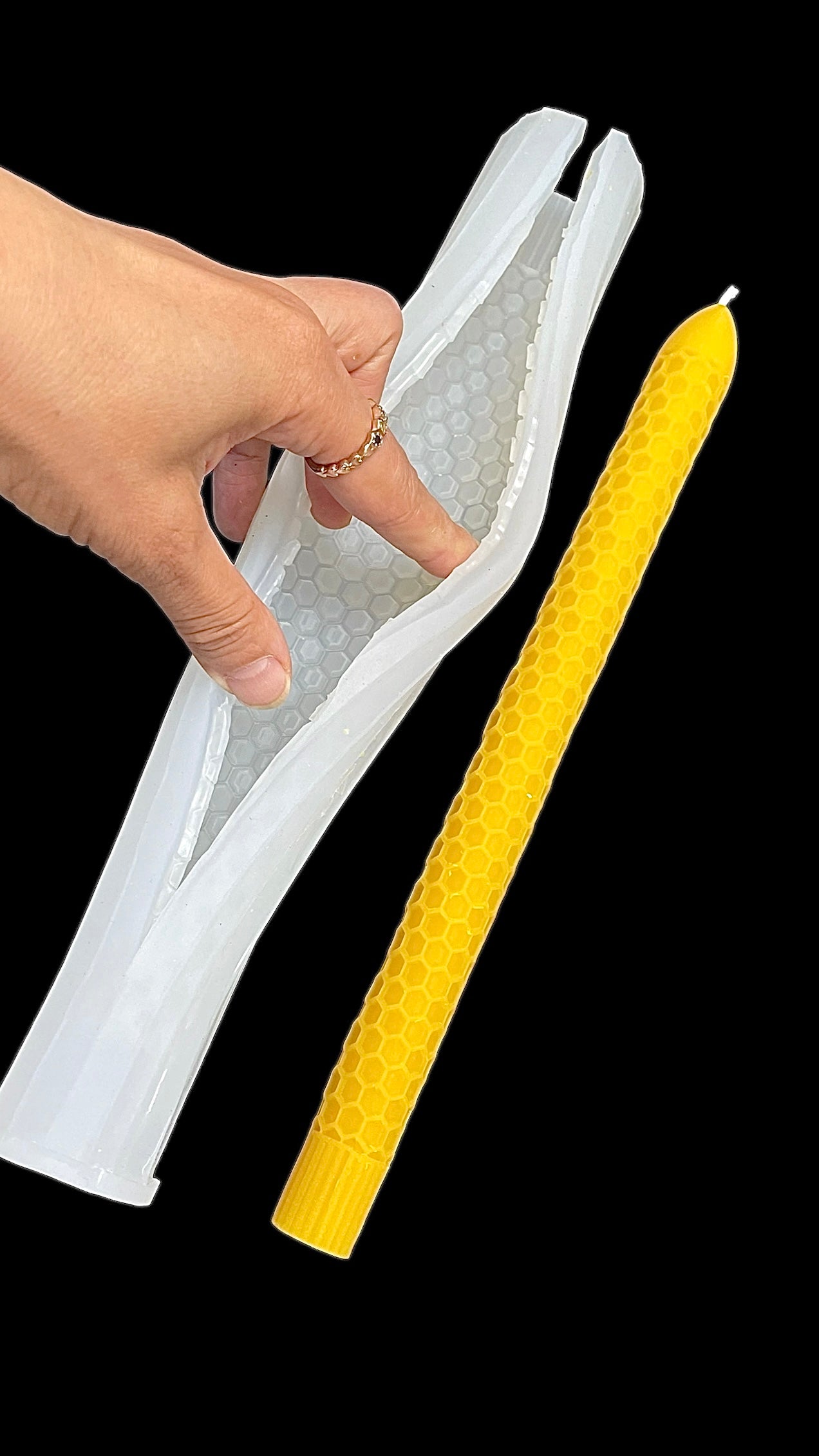 silicone honeycomb taper candle mold 11”