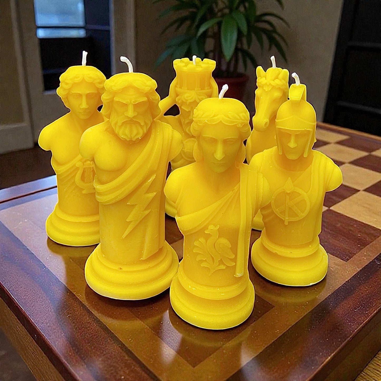 Beeswax chess candle set