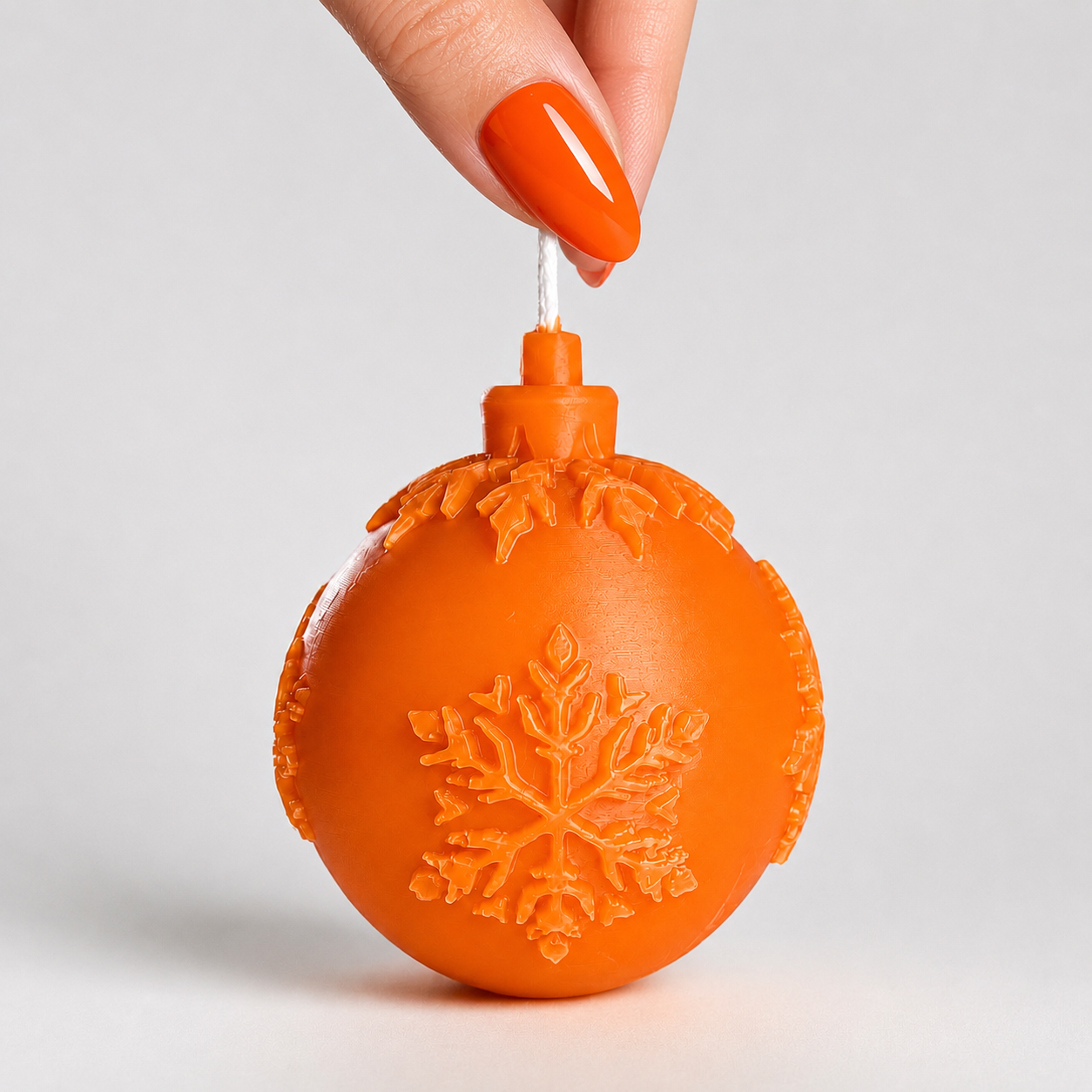 Pure beeswax snowflake ornament candle 3”