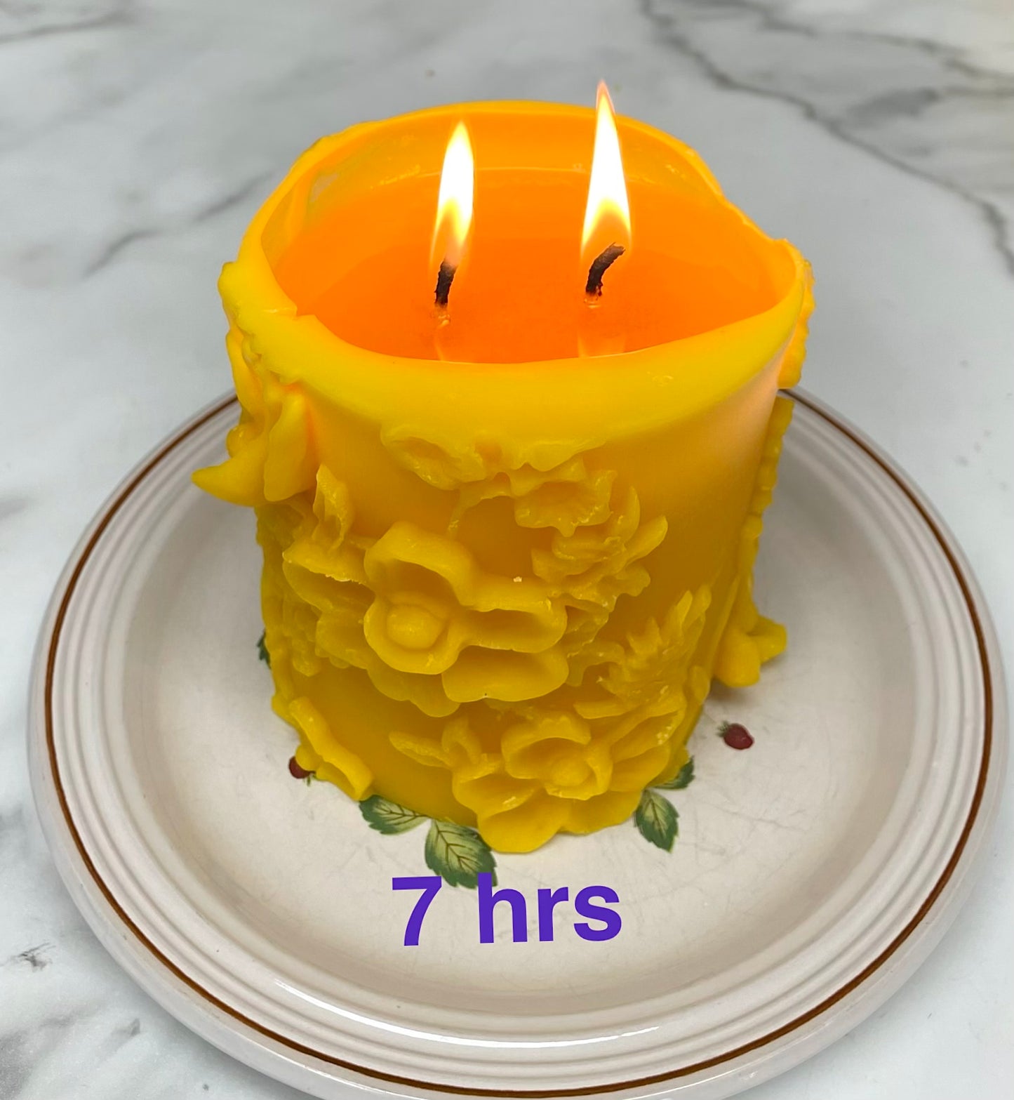 Floral pillar candle mold 3.75”
