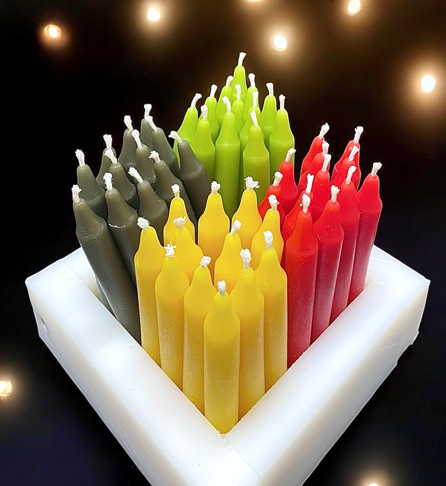 Dozen 4” pure beeswax chime candles - mini tapers - magic candles - spell candles - handmade - altar candles - 2 hours