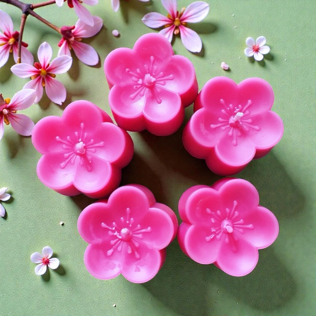 Silicone cherry blossom flower mold for candle soap wax melt chocolate