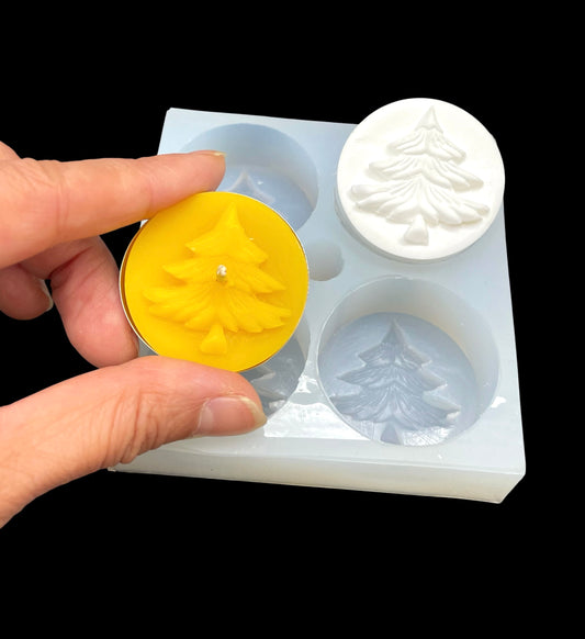 Silicone Christmas tree tealight mold