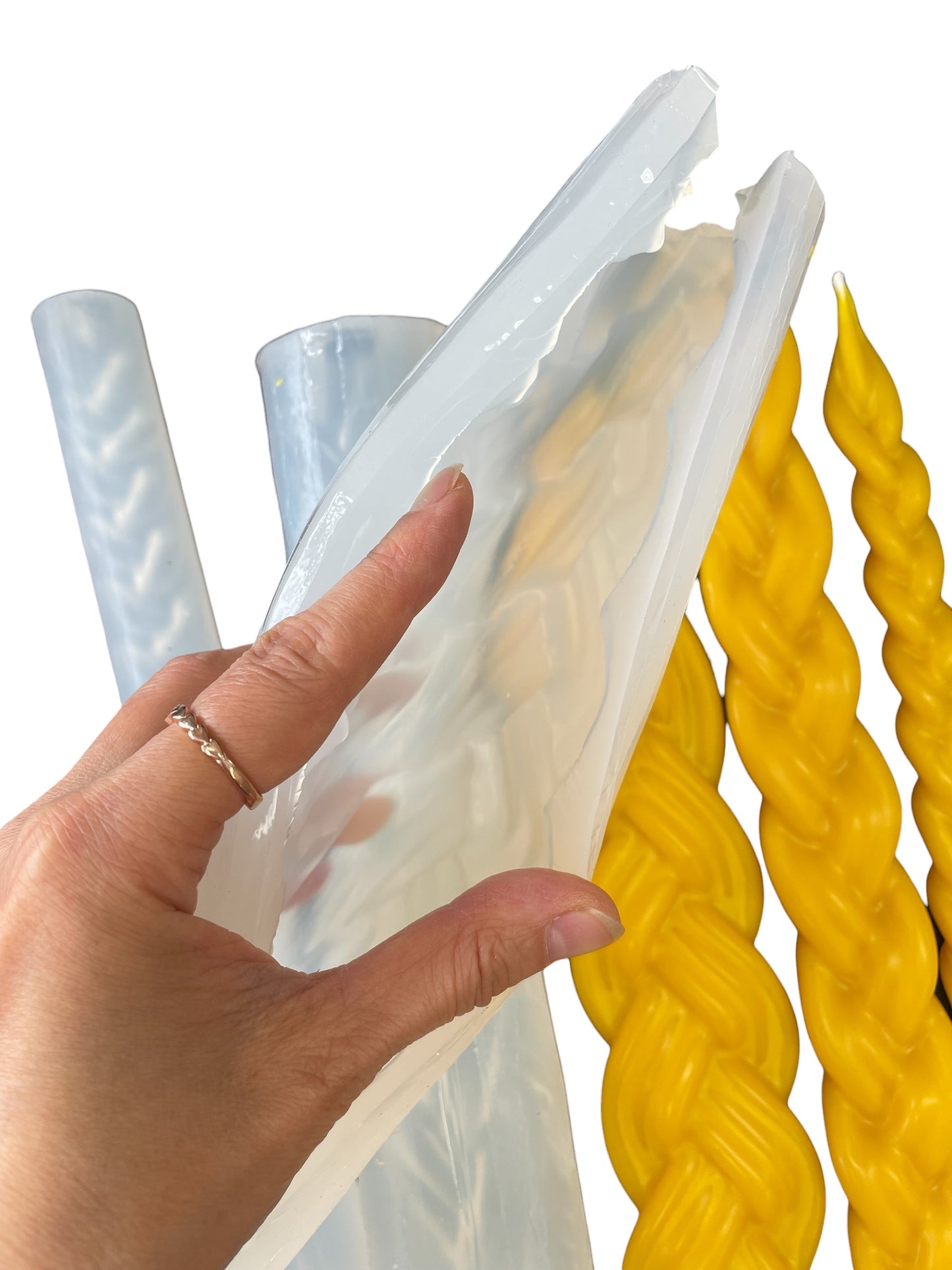 Silicone mold for braided candle / havdalah candle